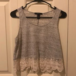Forever 21 tank top with lace hem